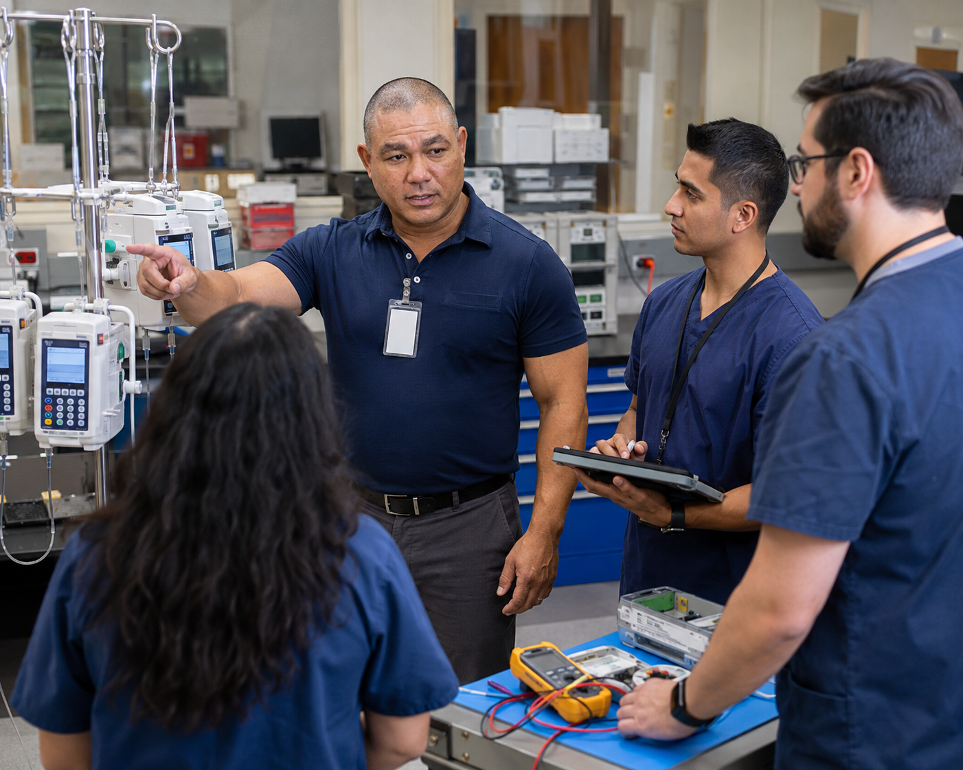 BiomedRx healthcare technology management team delivering biomedical equipment calibration